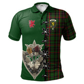 Clan Cumming Hunting Tartan Polo Shirt - Lion Rampant And Celtic Thistle Style QP18 Cumming Hunting Tartan Tartan Polo