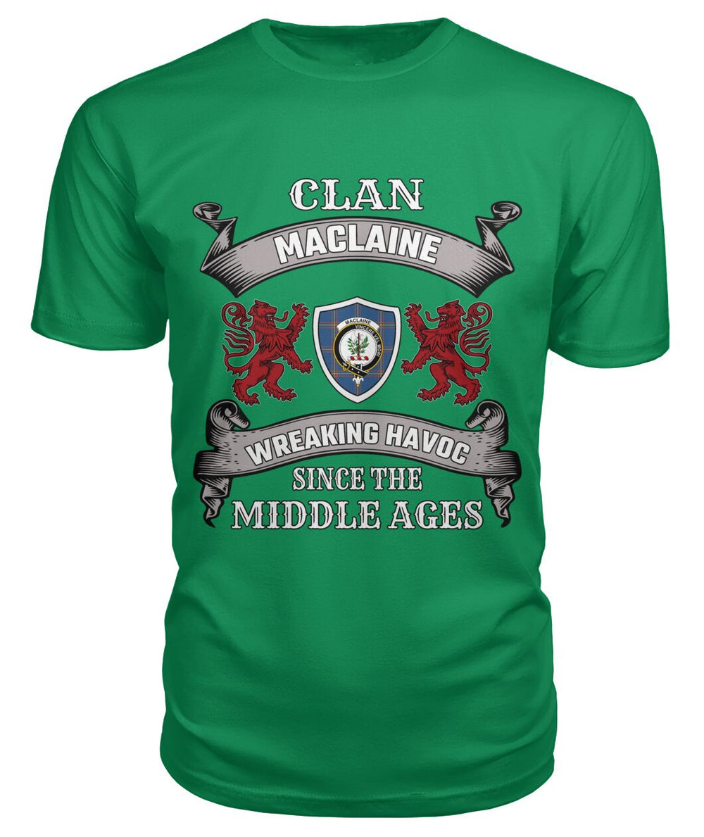 Clan MacLaine Family Tartan 2D T-shirt CK26 MacLaine Tartan Clan Tartan T-Shirt Green Apple S MacLaine Tartan Clan