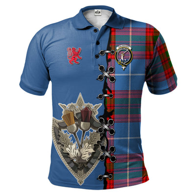 Clan Dalmahoy Tartan Polo Shirt - Lion Rampant And Celtic Thistle Style