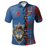 Clan Dalmahoy Tartan Polo Shirt - Lion Rampant And Celtic Thistle Style LK29 Dalmahoy Tartan Tartan Polo