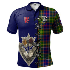 Clan Dalrymple Tartan Polo Shirt - Lion Rampant And Celtic Thistle Style BN36 Dalrymple Tartan Tartan Polo