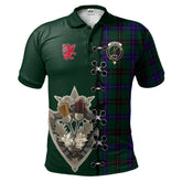 Clan Davidson Modern Tartan Polo Shirt - Lion Rampant And Celtic Thistle Style CH29 Davidson Modern Tartan Tartan Polo