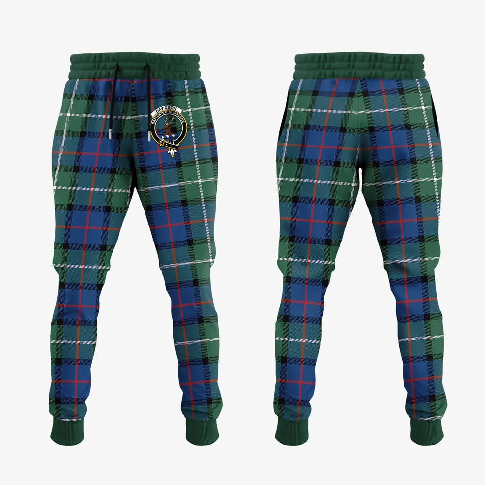 Clan Davidson Of Tulloch Tartan Crest Jogger Sweatpants ZA54 Clan Davidson Tartan Today
