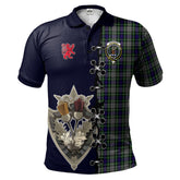 Clan Davidson of Tulloch Dress Tartan Polo Shirt - Lion Rampant And Celtic Thistle Style XF67 Davidson of Tulloch Dress Tartan Tartan Polo