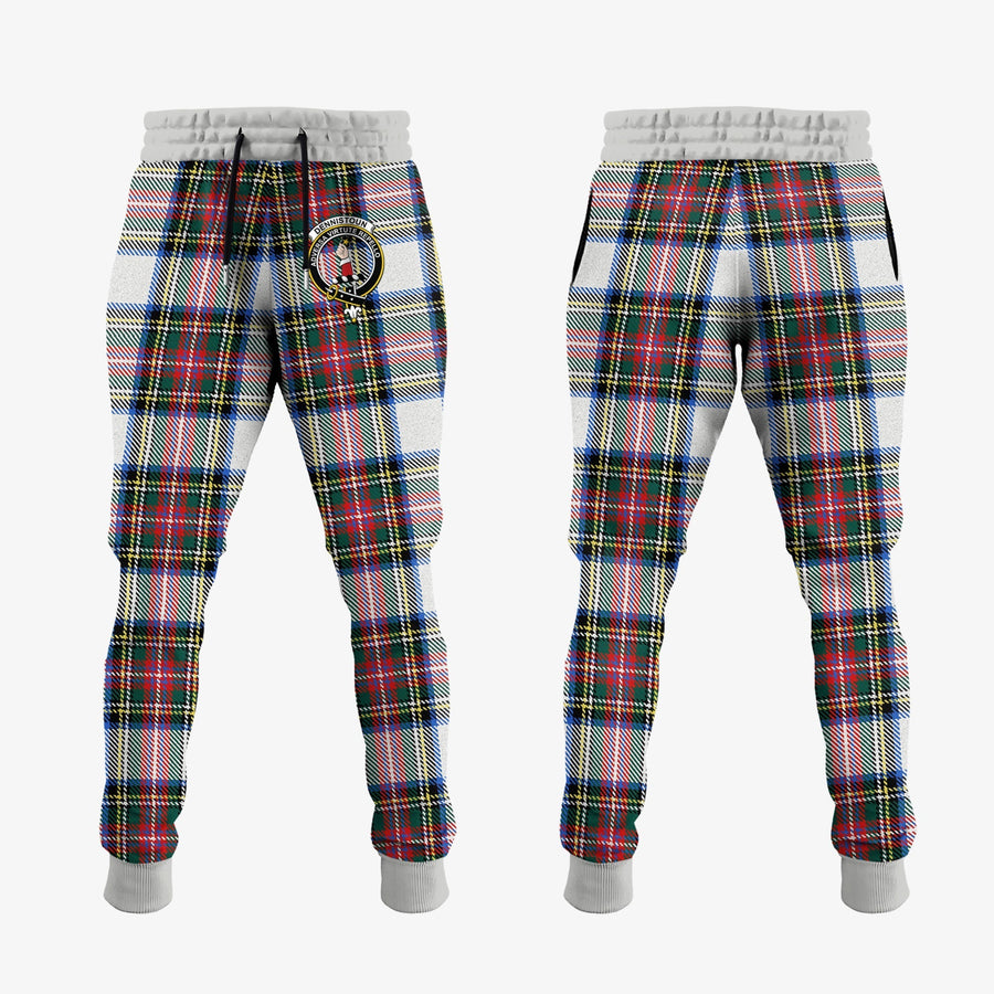 Clan Dennistoun Tartan Crest Jogger Sweatpants