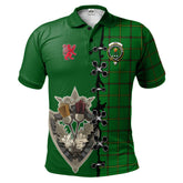 Clan Don Tartan Polo Shirt - Lion Rampant And Celtic Thistle Style IQ76 Don Tartan Tartan Polo