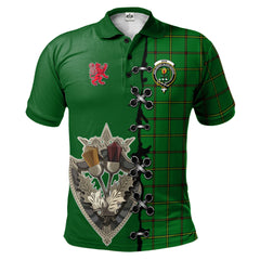 Clan Don Tartan Polo Shirt - Lion Rampant And Celtic Thistle Style IQ76 Don Tartan Tartan Polo