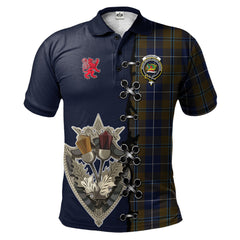 Clan Douglas Brown Tartan Polo Shirt - Lion Rampant And Celtic Thistle Style MQ67 Douglas Brown Tartan Tartan Polo