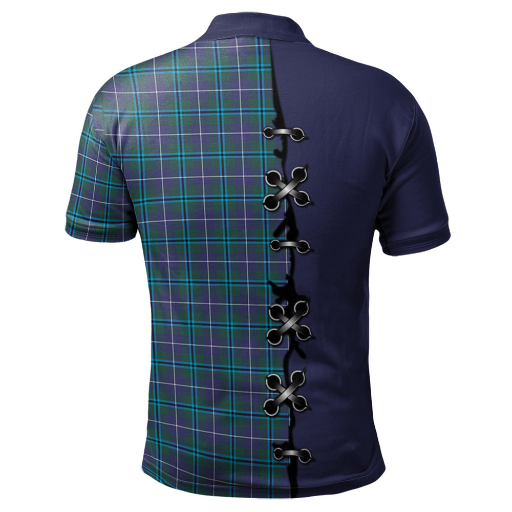 Clan Douglas Modern Tartan Polo Shirt - Lion Rampant And Celtic Thistle Style GO20 Douglas Modern Tartan Tartan Polo