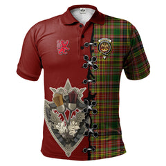 Clan Drummond of Strathallan Tartan Polo Shirt - Lion Rampant And Celtic Thistle Style FV47 Drummond of Strathallan Tartan Tartan Polo