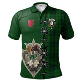 Clan Dunbar Hunting Tartan Polo Shirt - Lion Rampant And Celtic Thistle Style LH52 Dunbar Hunting Tartan Tartan Polo