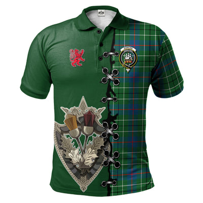 Clan Duncan Ancient Tartan Polo Shirt - Lion Rampant And Celtic Thistle Style