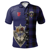 Clan Dunlop Tartan Polo Shirt - Lion Rampant And Celtic Thistle Style LW72 Dunlop Tartan Tartan Polo