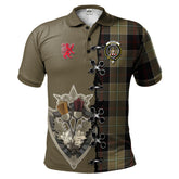 Clan Dunlop Hunting Tartan Polo Shirt - Lion Rampant And Celtic Thistle Style LM24 Dunlop Hunting Tartan Tartan Polo