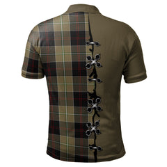 Clan Dunlop Hunting Tartan Polo Shirt - Lion Rampant And Celtic Thistle Style LM24 Dunlop Hunting Tartan Tartan Polo