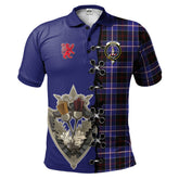 Clan Dunlop Modern Tartan Polo Shirt - Lion Rampant And Celtic Thistle Style JI94 Dunlop Modern Tartan Tartan Polo