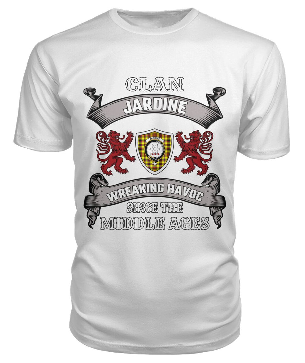 Clan Jardine Family Tartan 2D T-shirt KP38 Jardine Tartan Clan Tartan T-Shirt White S Jardine Tartan Clan