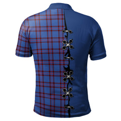Clan Elliot Modern Tartan Polo Shirt - Lion Rampant And Celtic Thistle Style CP49 Elliot Modern Tartan Tartan Polo