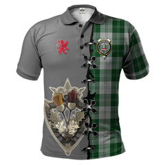 Clan Erskine Green Tartan Polo Shirt - Lion Rampant And Celtic Thistle Style IS38 Erskine Green Tartan Tartan Polo