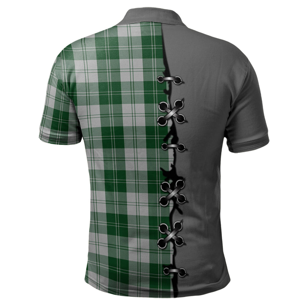 Clan Erskine Green Tartan Polo Shirt - Lion Rampant And Celtic Thistle Style IS38 Erskine Green Tartan Tartan Polo