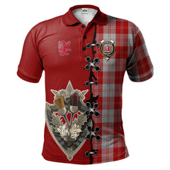 Clan Erskine Red Tartan Polo Shirt - Lion Rampant And Celtic Thistle Style HJ23 Erskine Red Tartan Tartan Polo