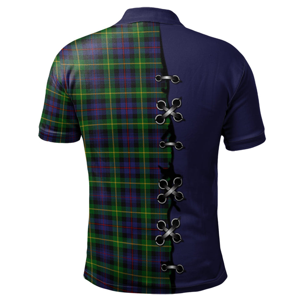 Clan Farquharson Tartan Polo Shirt - Lion Rampant And Celtic Thistle Style QE23 Farquharson Tartan Tartan Polo