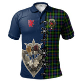 Clan Farquharson Modern Tartan Polo Shirt - Lion Rampant And Celtic Thistle Style ZO84 Farquharson Modern Tartan Tartan Polo