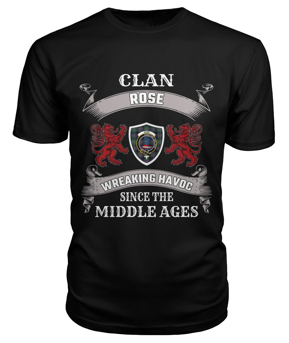 Clan Rose Tartan 2D T-ShirtJP77 Rose Tartan 2D T-Shirt Tartan T-Shirt Black S Rose Tartan 2D T-Shirt