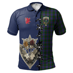 Clan Ferguson Old Tartan Polo Shirt - Lion Rampant And Celtic Thistle Style BV99 Ferguson Old Tartan Tartan Polo