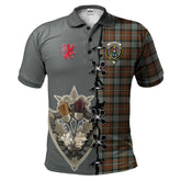 Clan Ferguson Weathered Tartan Polo Shirt - Lion Rampant And Celtic Thistle Style CQ44 Ferguson Weathered Tartan Tartan Polo