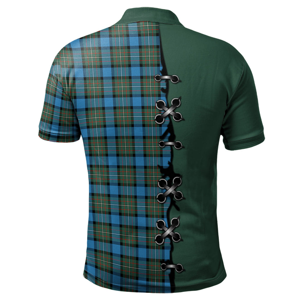 Clan Fergusson Ancient Tartan Polo Shirt - Lion Rampant And Celtic Thistle Style MU35 Fergusson Ancient Tartan Tartan Polo