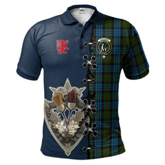 Clan Fletcher of Dunans Tartan Polo Shirt - Lion Rampant And Celtic Thistle Style DO64 Fletcher of Dunans Tartan Tartan Polo