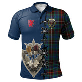 Clan Fraser Hunting Ancient Tartan Polo Shirt - Lion Rampant And Celtic Thistle Style VN76 Fraser Hunting Ancient Tartan Tartan Polo