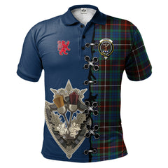 Clan Fraser Hunting Ancient Tartan Polo Shirt - Lion Rampant And Celtic Thistle Style VN76 Fraser Hunting Ancient Tartan Tartan Polo