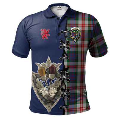 Clan Fraser Red Dress Tartan Polo Shirt - Lion Rampant And Celtic Thistle Style