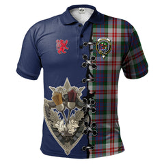Clan Fraser Red Dress Tartan Polo Shirt - Lion Rampant And Celtic Thistle Style AA32 Fraser Red Dress Tartan Tartan Polo