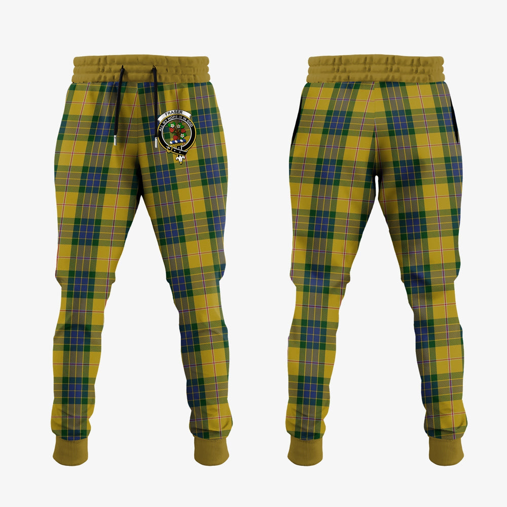 Clan Fraser Yellow Tartan Crest Jogger Sweatpants RH59 Clan Fraser Tartan Today