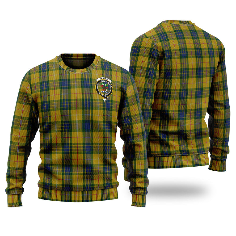 Clan Fraser Yellow Tartan Christmas Ugly Sweater NL20 Fraser Yellow Tartan Tartan Sweater