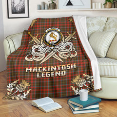 Clan MacKintosh Hunting Weathered Tartan Gold Courage Symbol Blanket SPAE39 Clan MacKintosh / MacIntosh Tartan Today