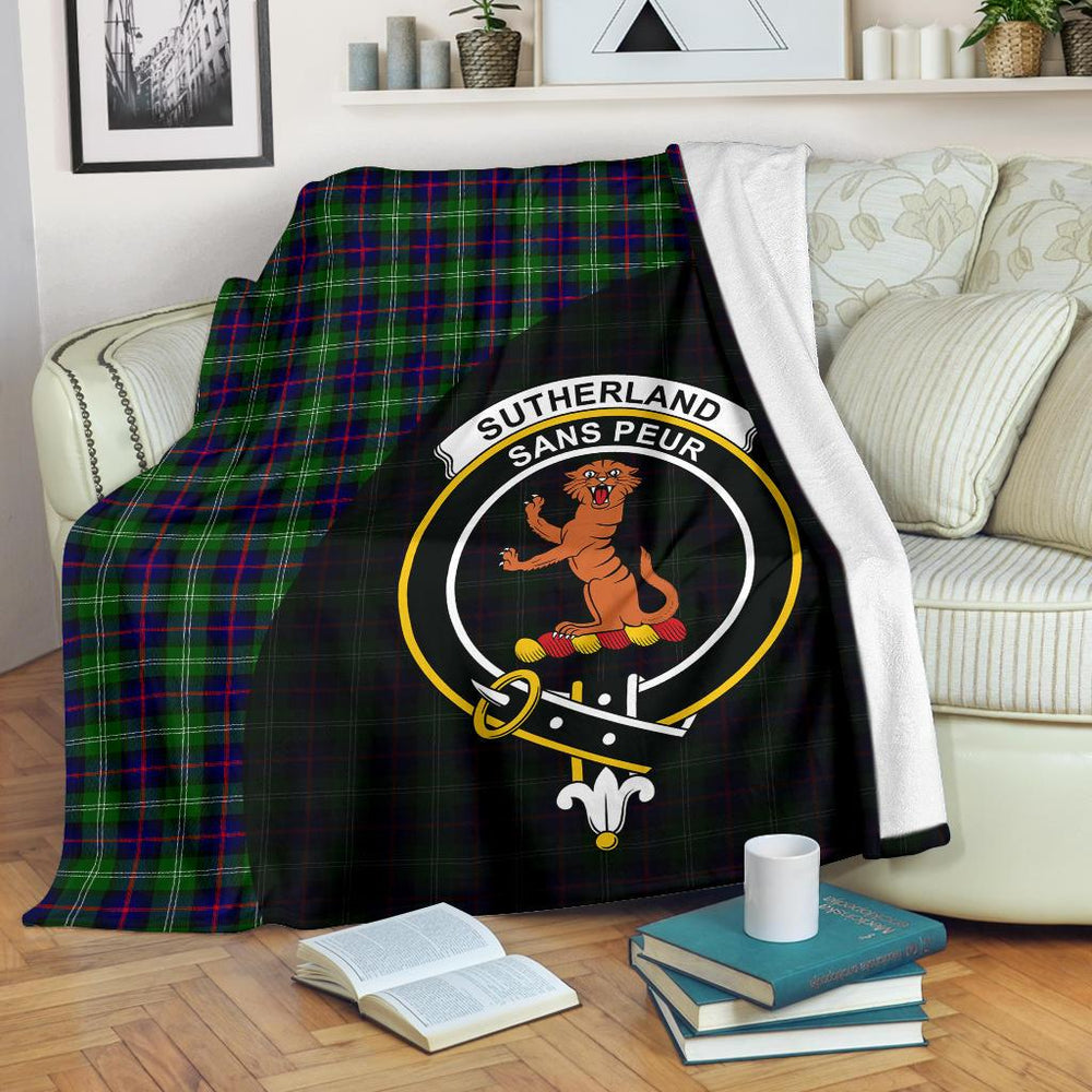 Clan Sutherland Modern Tartan Crest Blanket Wave Style MC30 Clan Sutherland Tartan Today