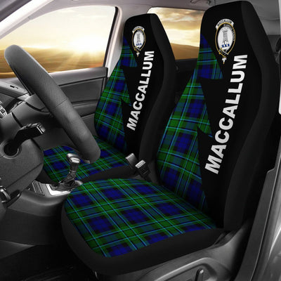 Clan MacCallum Tartan Crest Car Seat Cover - Flash StyleXL38