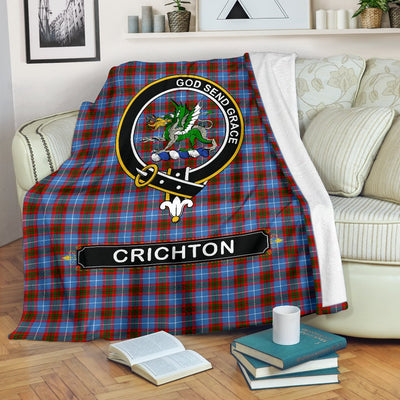 Clan Crichton Family Tartan Crest Blanket 3 Sizes