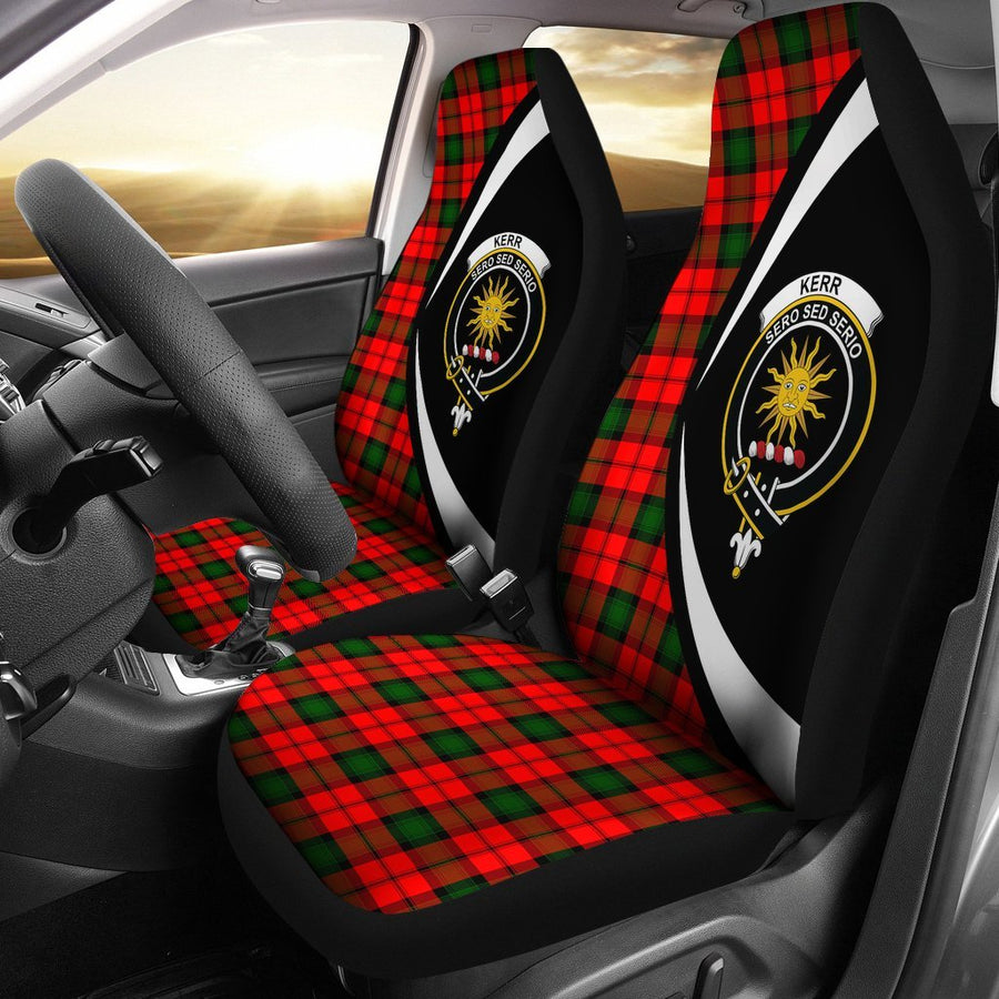 Clan Kerr Modern Tartan Crest Circle Style Car Seat Cover