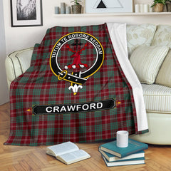 Clan Crawford Tartan Crest Blanket 3 Sizes WV52 Clan Crawford Tartan Today