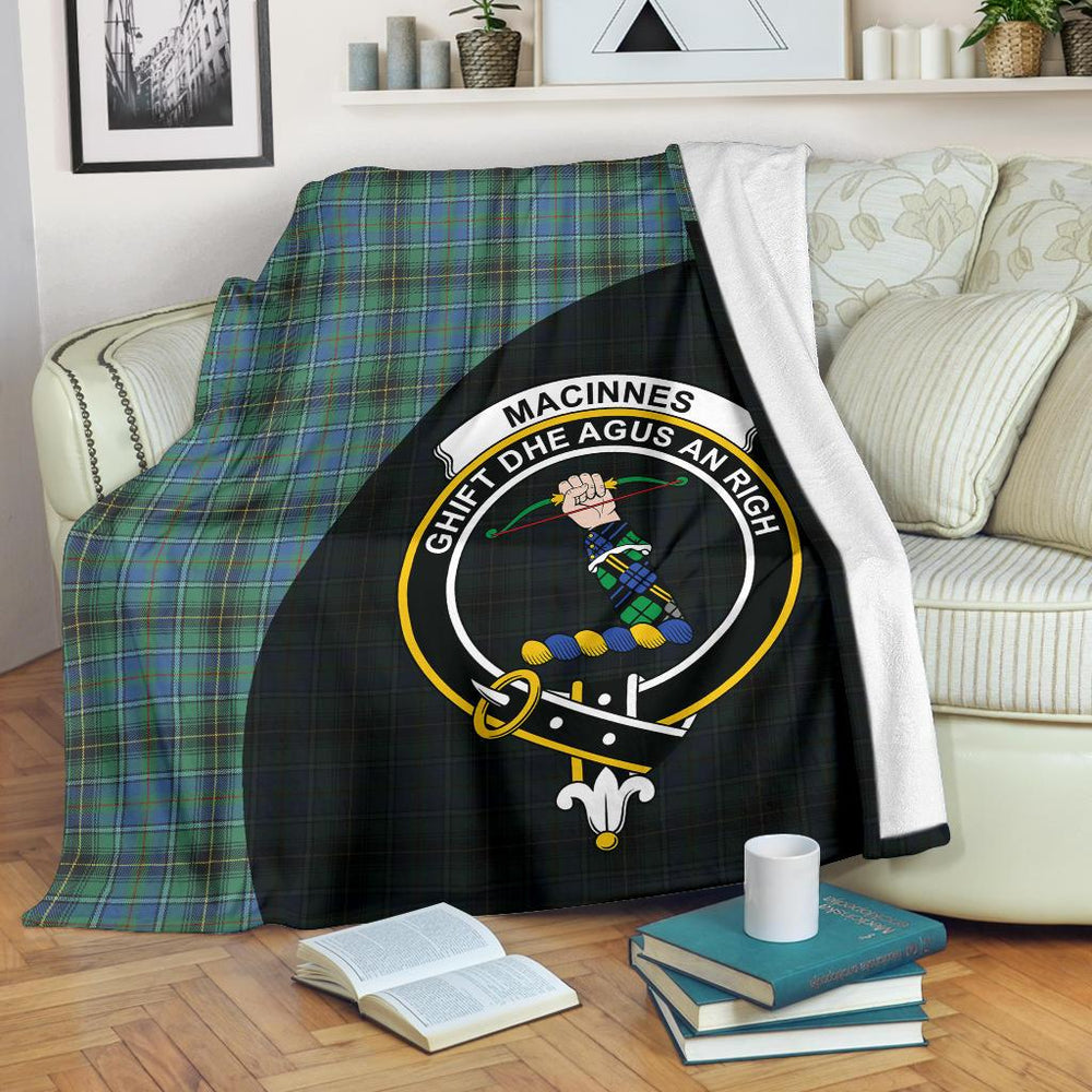Clan MacInnes Ancient Tartan Crest Blanket Wave Style VM12 Clan MacInnes Tartan Today