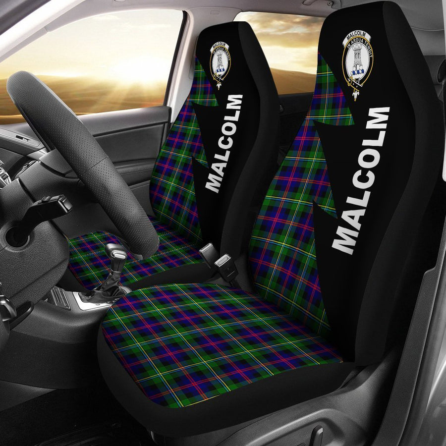Clan Malcolm (MacCallum) Modern Tartan Crest Car Seat Cover