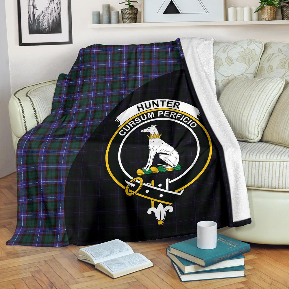 Clan Hunter Modern Tartan Crest Blanket 3 Sizes RN30 Clan Hunter Tartan Today