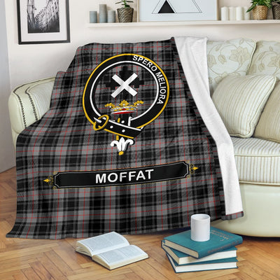 Clan Moffat Family Tartan Crest Blanket 3 Sizes