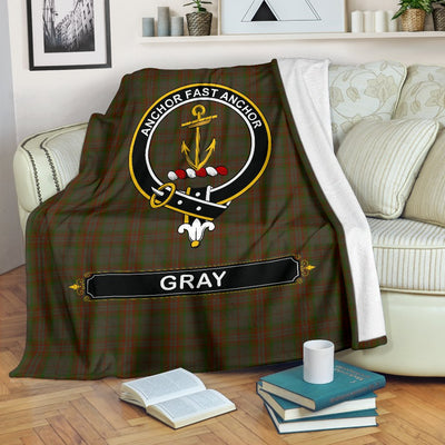 Clan Gray Family Tartan Crest Blanket 3 Sizes MW37