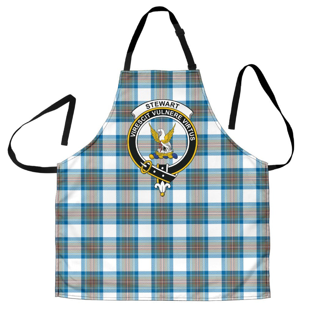 Clan Stewart Muted Blue Tartan Crest Apron JE53 Clan Stewart Tartan Today